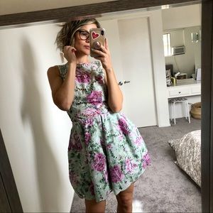 Patricia Bonaldi Floral Lace Mesh Back Mini Dress